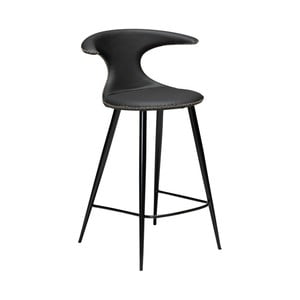 Čierna kožená barová stolička DAN–FORM Denmark Flair Leather