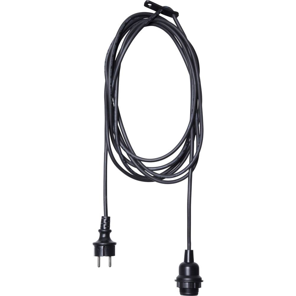 E-shop Čierny kábel s koncovkou pre žiarovku Star Trading Cord Ute, dĺžka 2,5 m