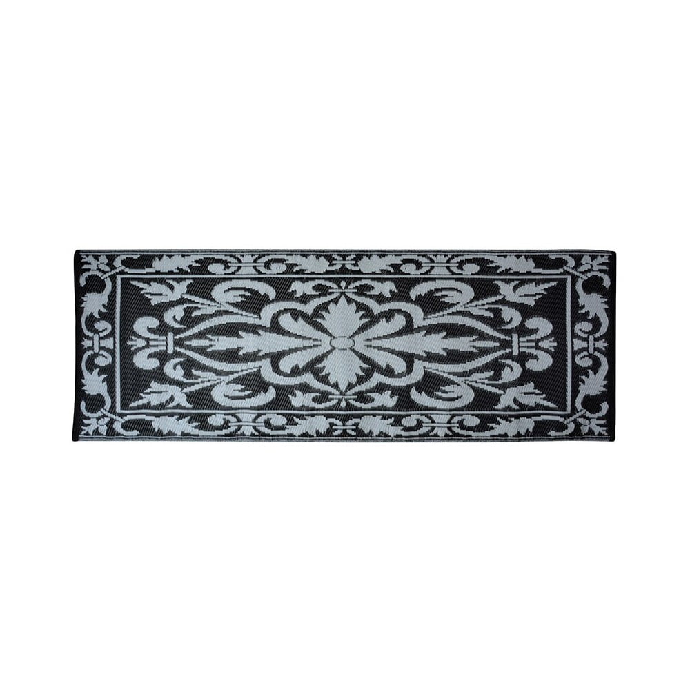 Sivo-čierny balkonový koberec Esschert Design