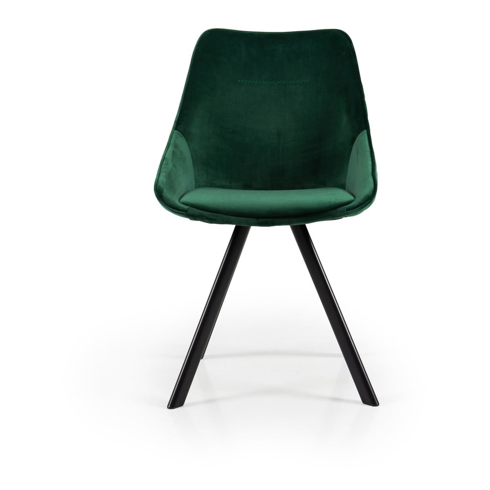 E-shop Zelená jedálenská stolička so zamatovým povrchom Tenzo Ritz