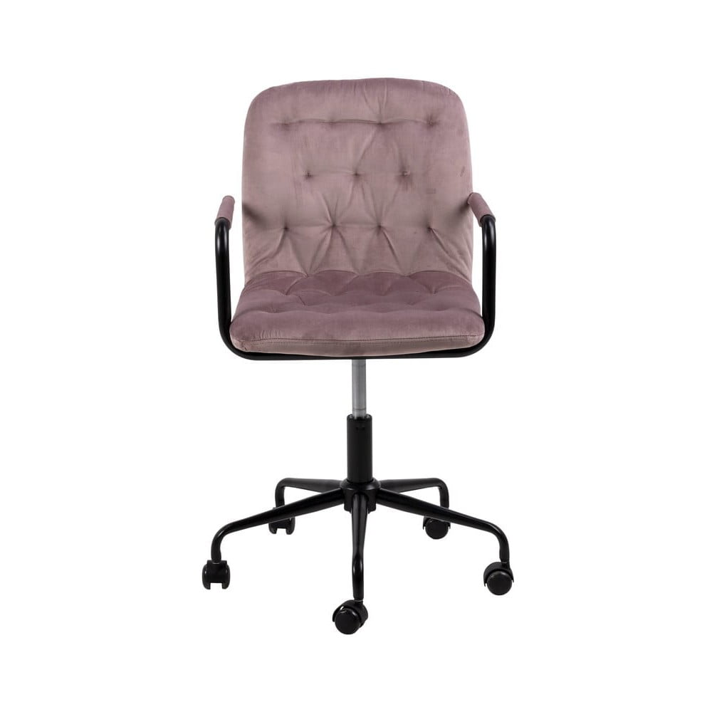 E-shop Ružová kancelárska stolička so zamatovým povrchom Actona Wendy