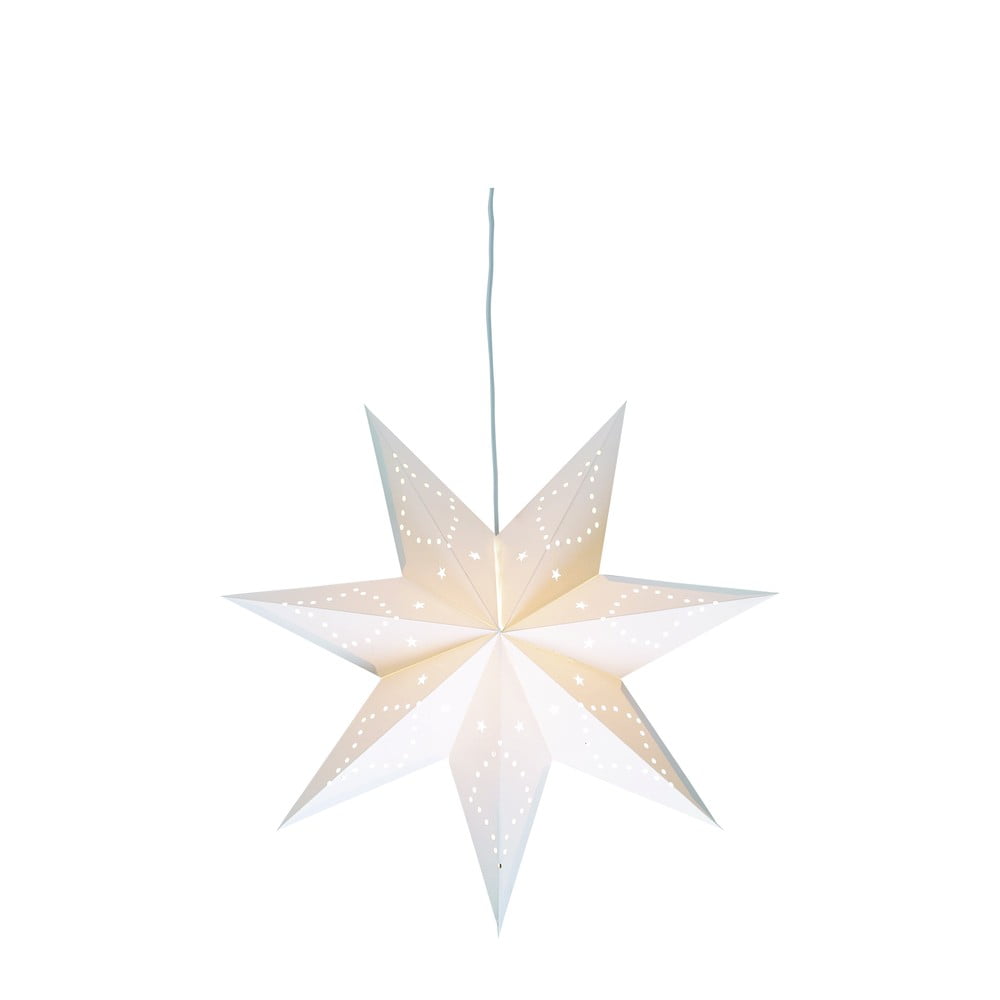 E-shop Biela vianočná závesná svetelná dekorácia Markslöjd Saturnus, výška 45 cm