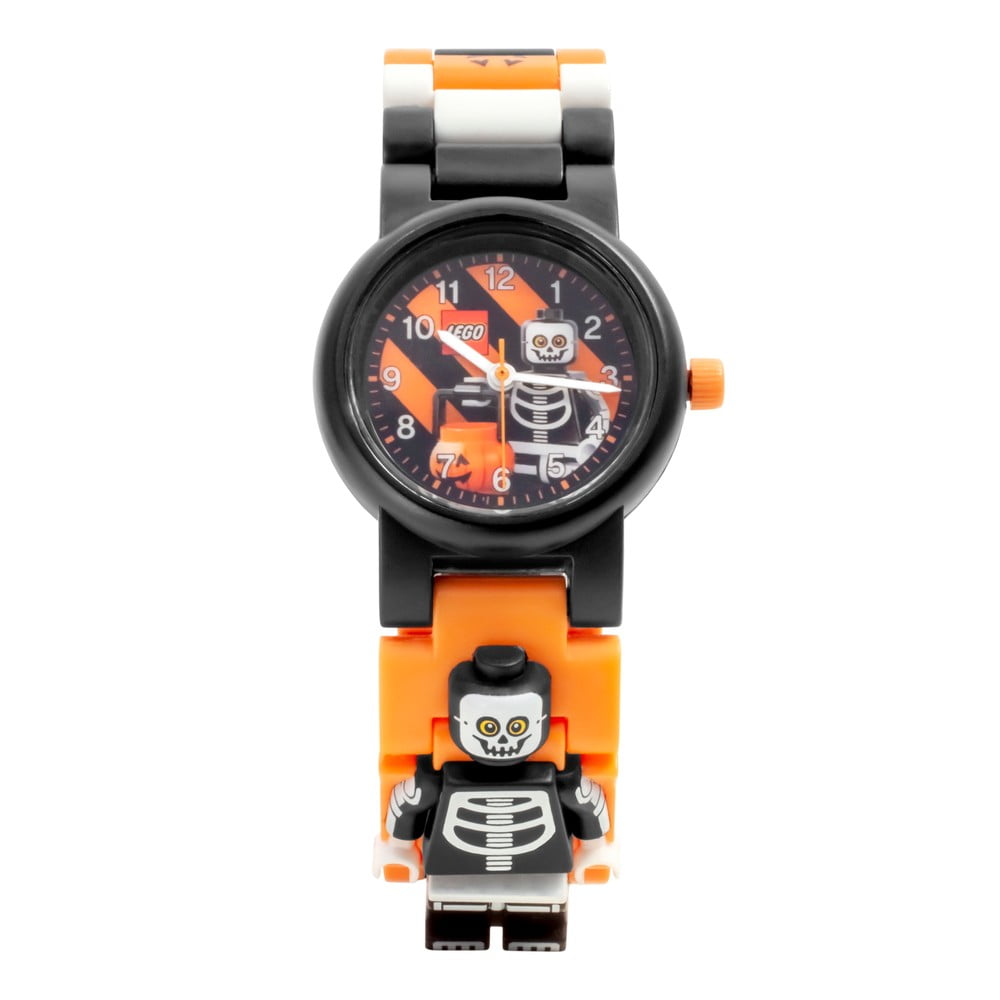E-shop Čierne náramkové hodinky so skladacím remienkom a minifigúrkou LEGO® Skeleton