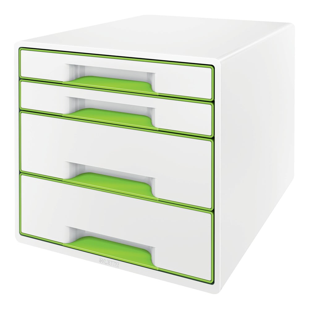E-shop Bielo-zelený zásuvkový box Leitz WOW CUBE, 4 zásuvky