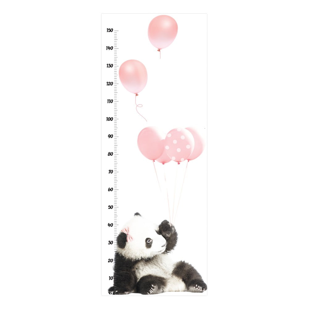 E-shop Nástenná samolepka s meradlom výšky Dekornik Pink Panda, 60 × 160 cm