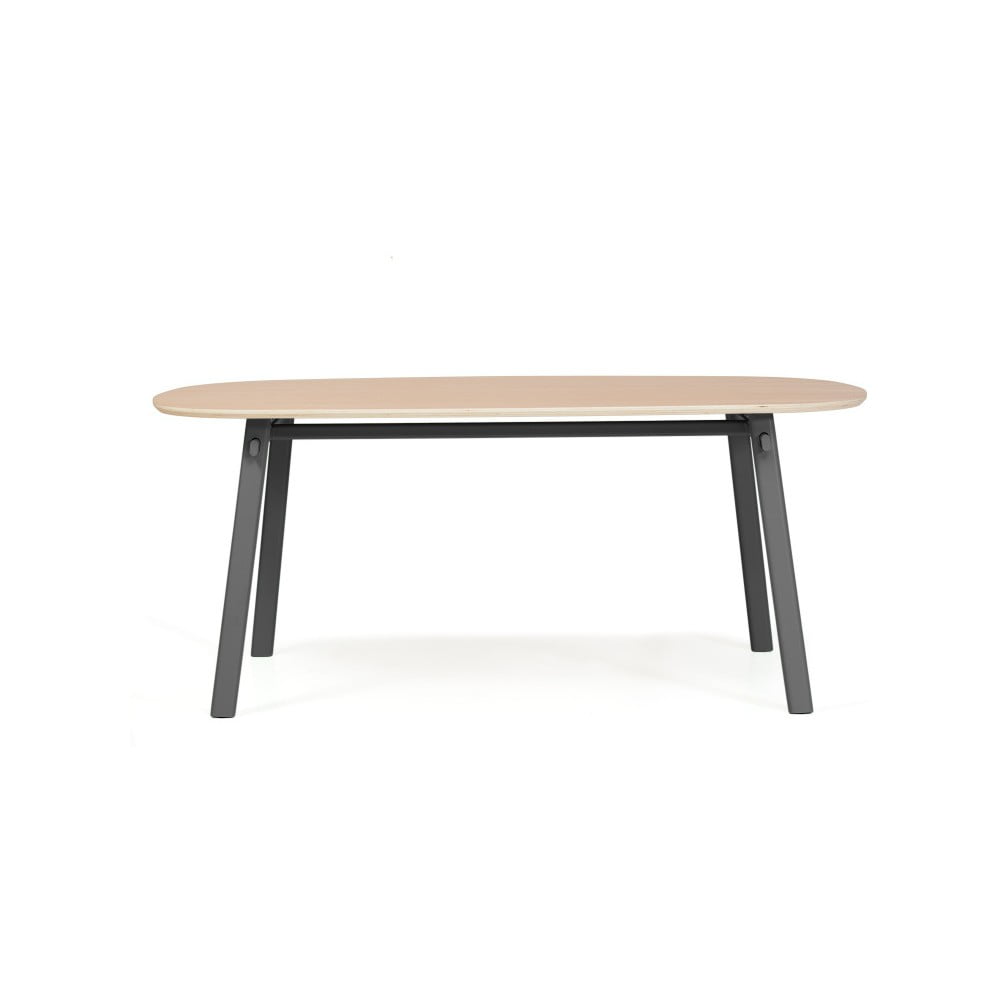 Sivý jedálenský stôl z dubového dreva HARTÔ Céleste, 220 × 86 cm