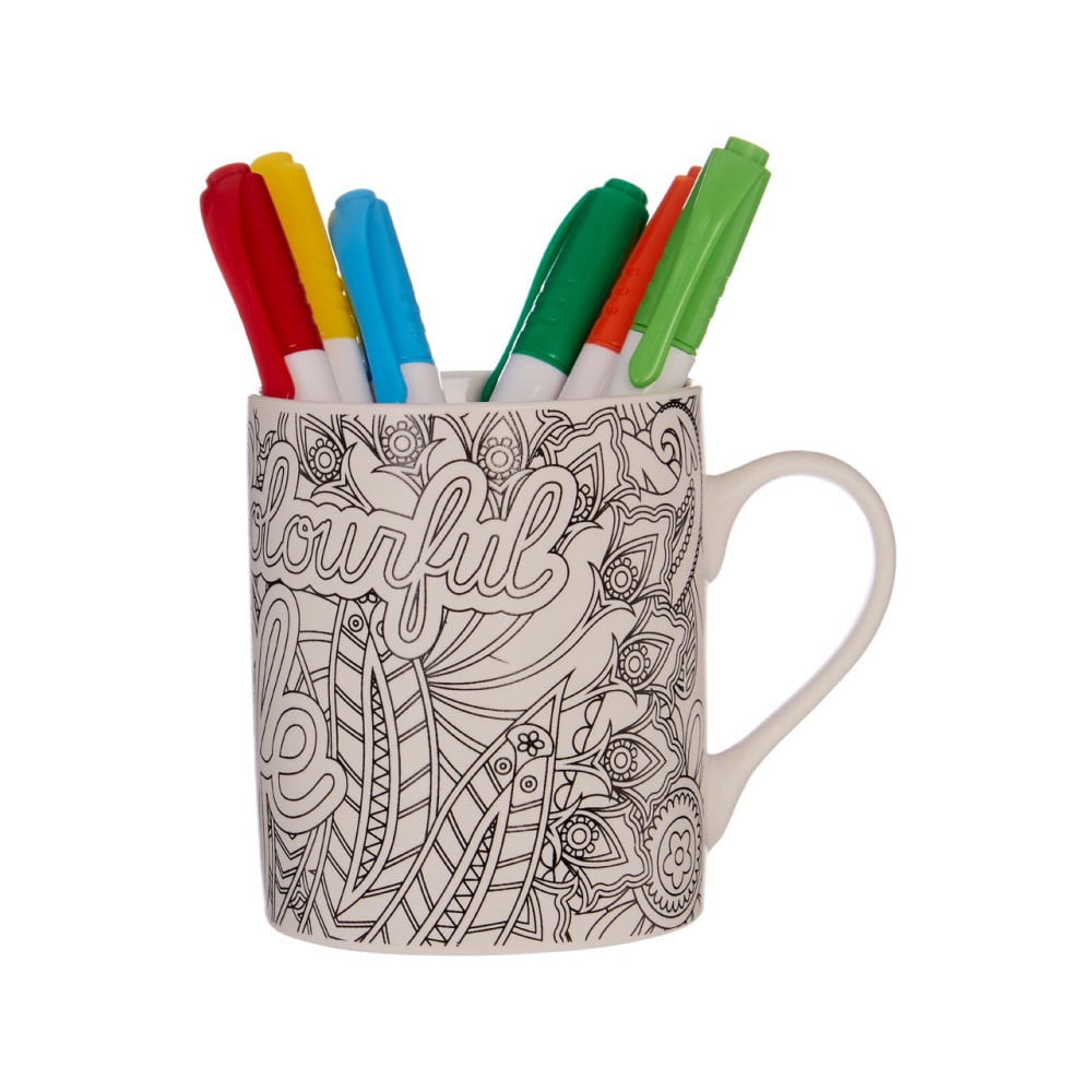 Obrázok Set 6 fixiek a popisovateľného hrnčeka Premier Housewares Colours,