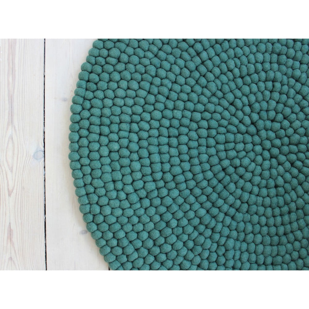 Obrázok Zelený guľôčkový vlnený koberec Wooldot Ball rugs, ⌀ 90 cm