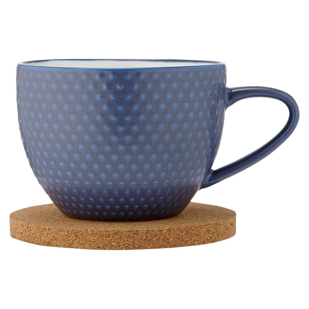 E-shop Modrý porcelánový hrnček s tanierikom 350 ml Abode - Ladelle