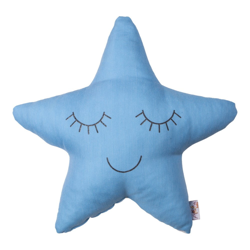 E-shop Modrý detský vankúšik s prímesou bavlny Mike & Co. NEW YORK Pillow Toy Star, 35 x 35 cm