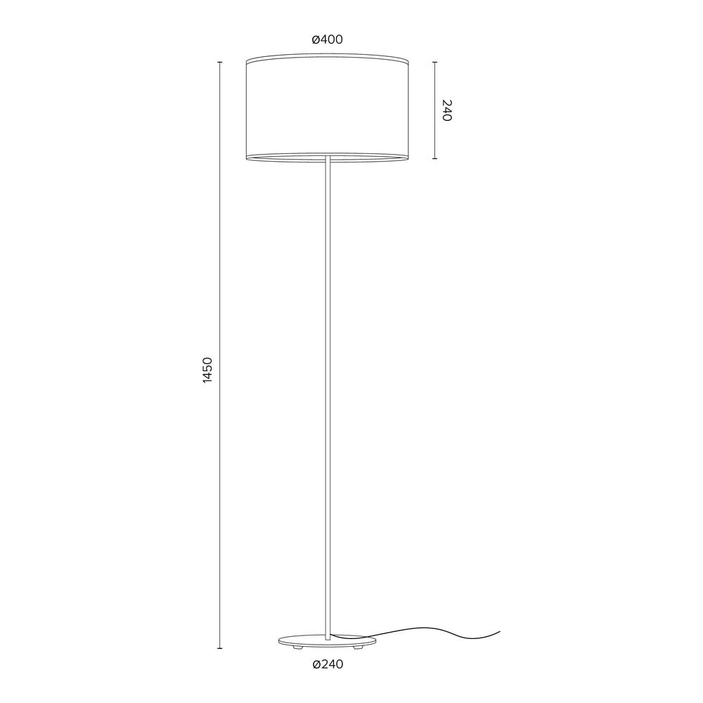 E-shop Biela stojacia lampa s detailom v striebornej farbe Sotto Luce Mika, ⌀ 40 cm