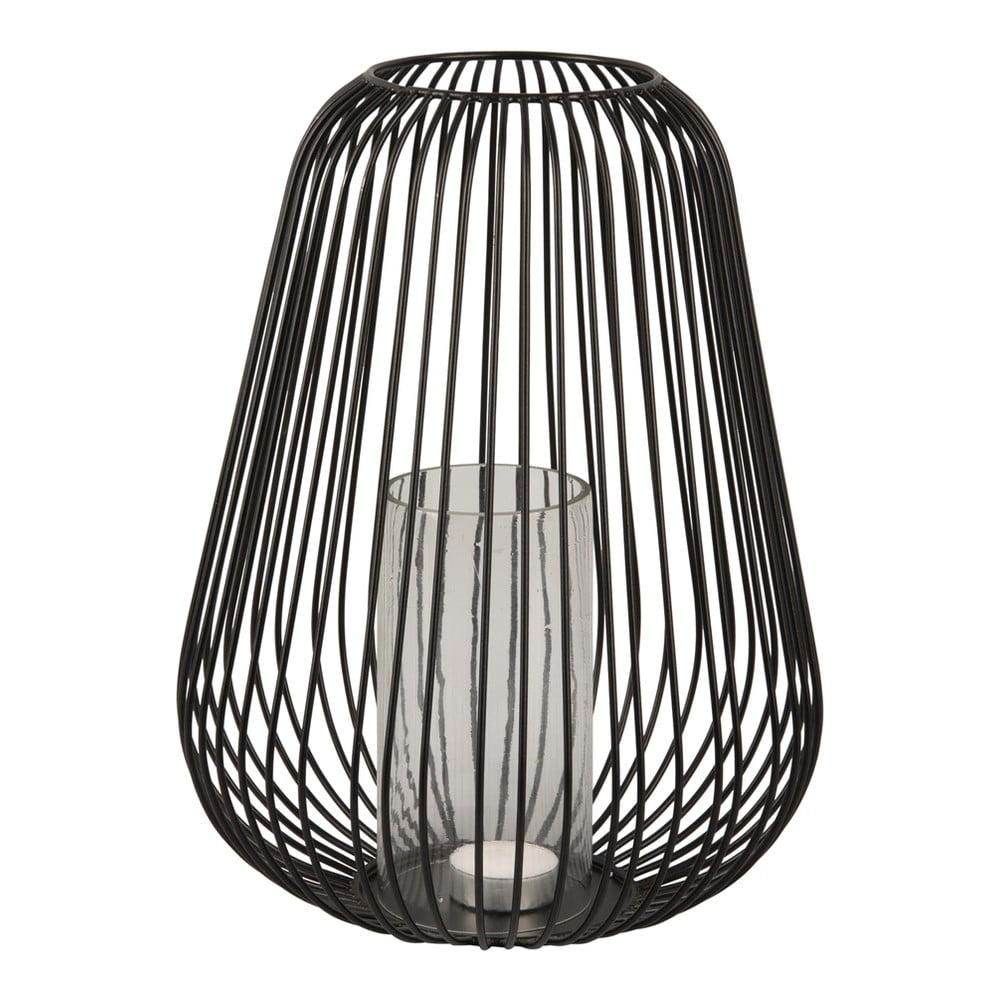 E-shop Čierny stolový lampáš PT LIVING Lantern, výška 30 cm