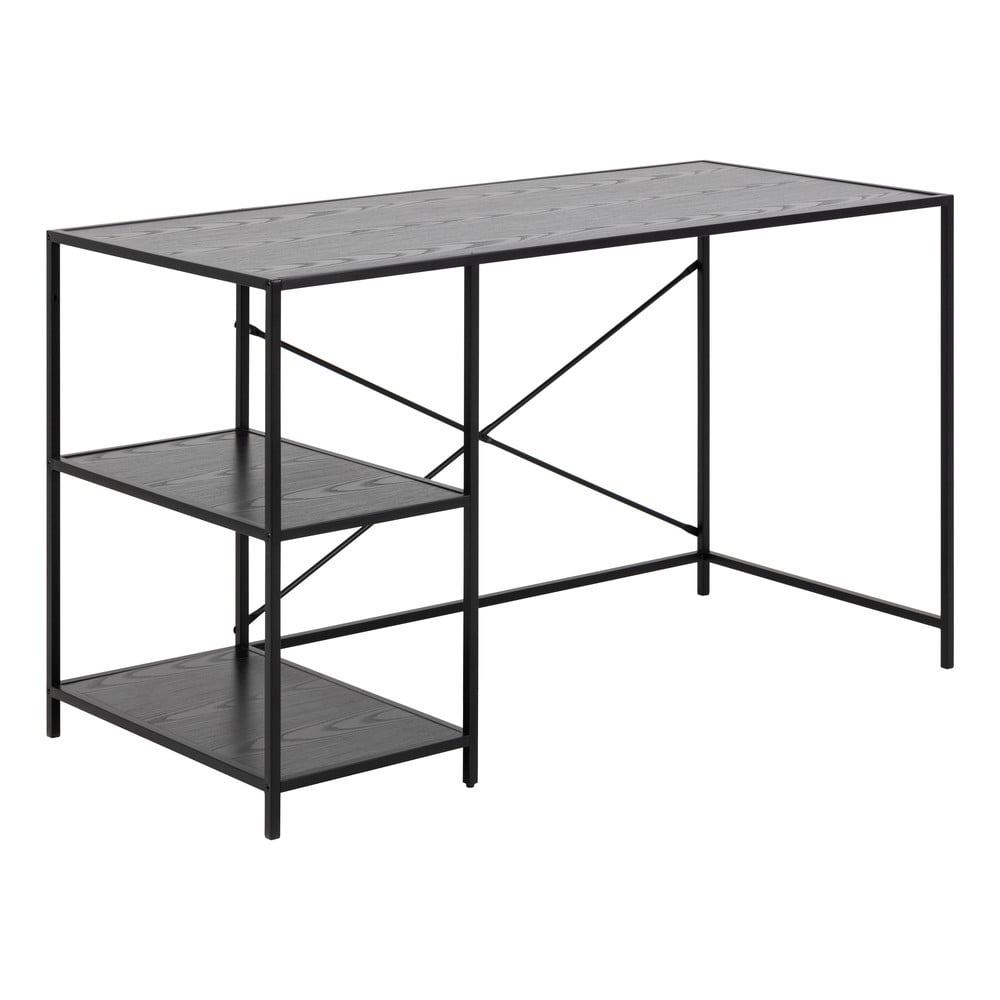 E-shop Čierny písací stôl Actona Seaford, 60 x 130 cm