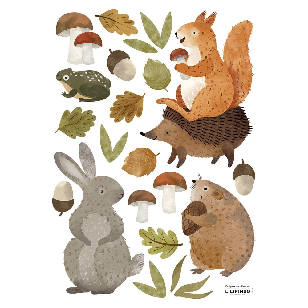 Hárok samolepiek 30x42 cm Woodland Rabbit & Friends – Lilipinso