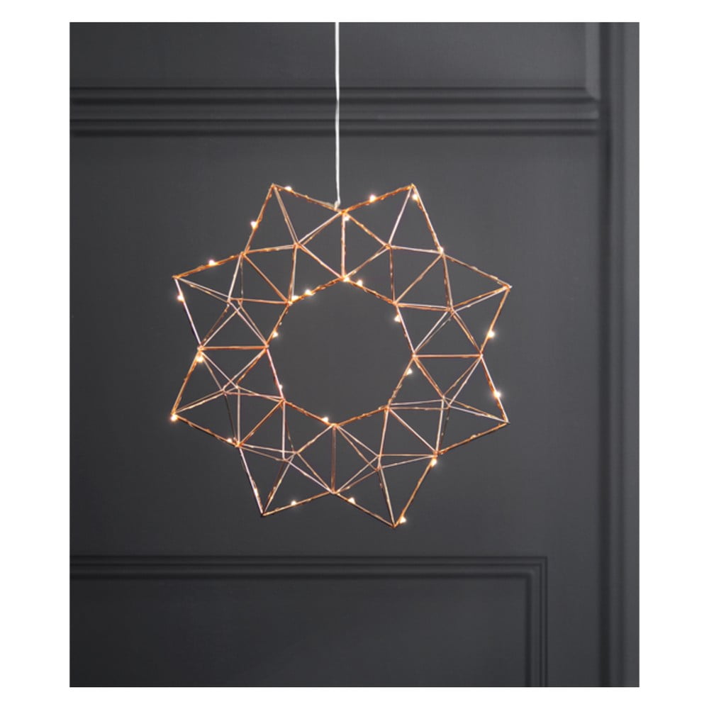 E-shop Medená svetelná LED dekorácie Star Trading Edge, ø 30 cm