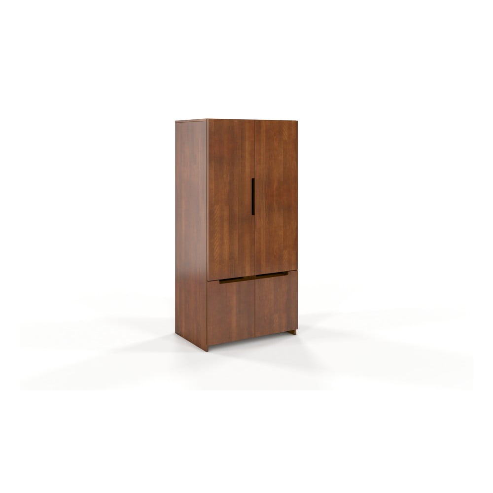 E-shop Hnedá šatníková skriňa z bukového dreva Skandica Bergman, 86 x 180 cm