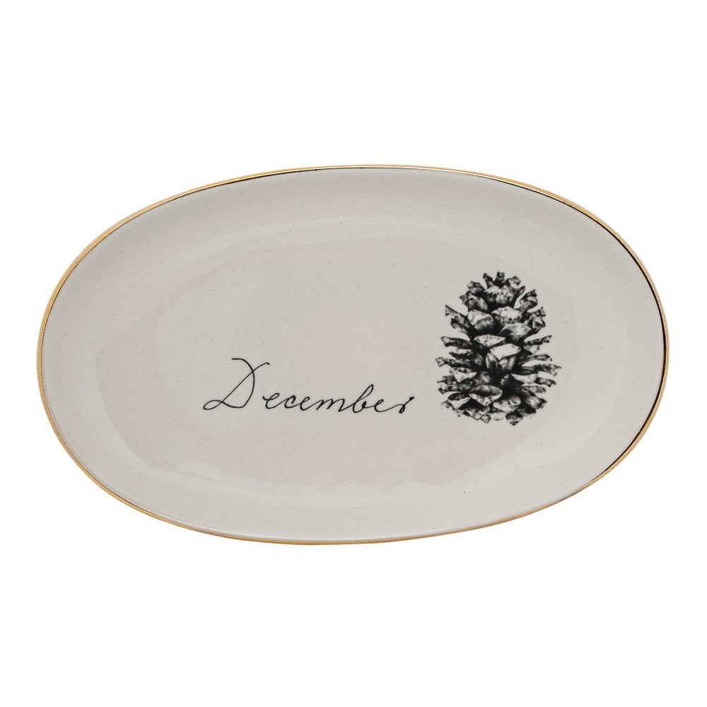 E-shop Biely kameninový tanier Bloomingville Maria, ⌀ 20 cm