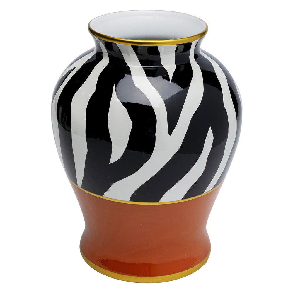 Obrázok Váza s motívom zebrích pruhov Kare Design Zebra Ornament, výška 38 cm