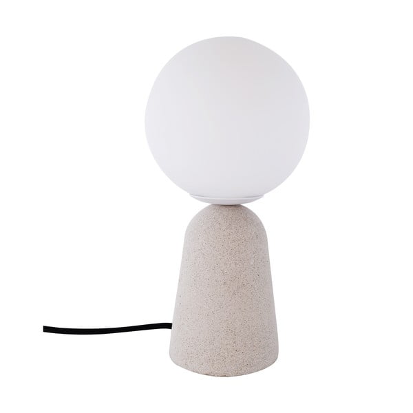 Sivá stolová lampa SULION Creta, výška 29,5 cm