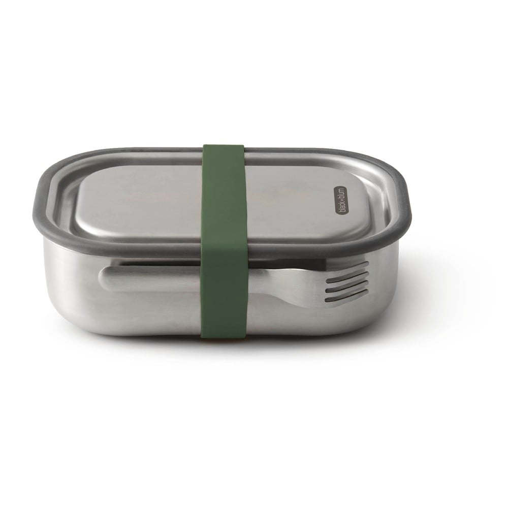E-shop Desiatový box z antikoro ocele so zeleným remienkom Black + Blum