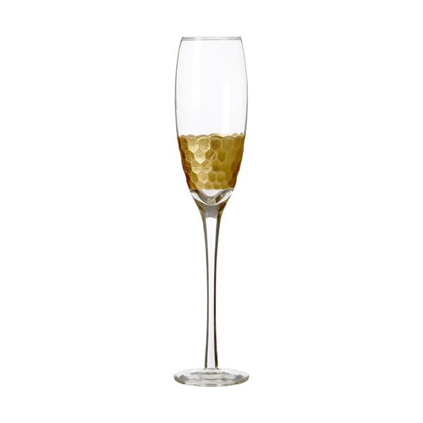 Súprava 4 pohárov na šampanské z ručne fúkaného skla Premier Housewares Deco, 2,1 dl