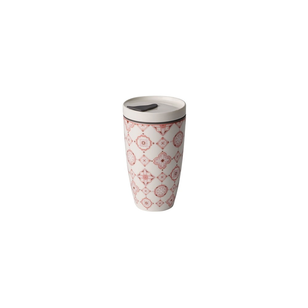 E-shop Červeno-biely porcelánový termohrnček Villeroy & Boch Like To Go, 350 ml