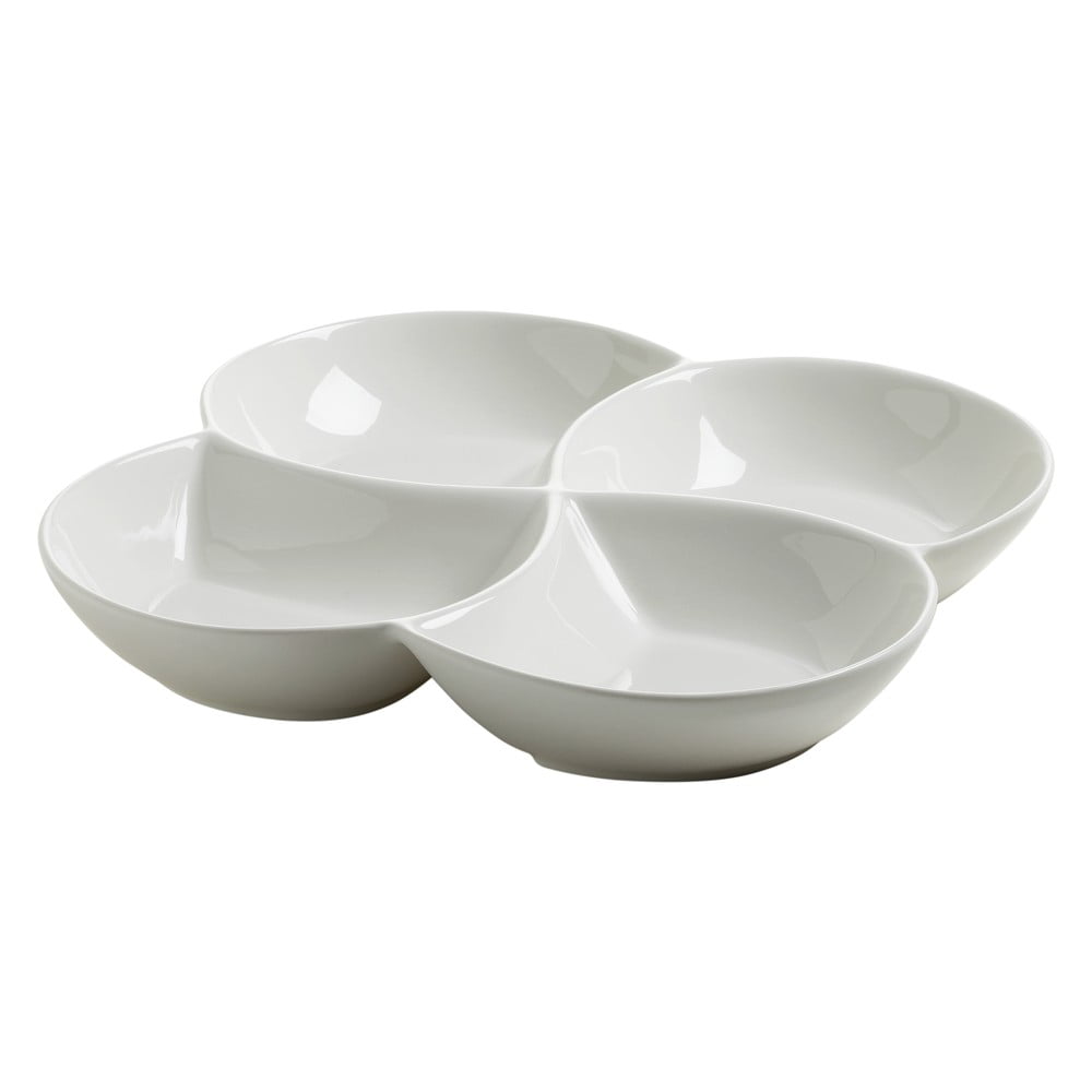 E-shop Biela porcelánová štvordielna miska Maxwell & Williams Basic, 26,5 x 26,5 cm