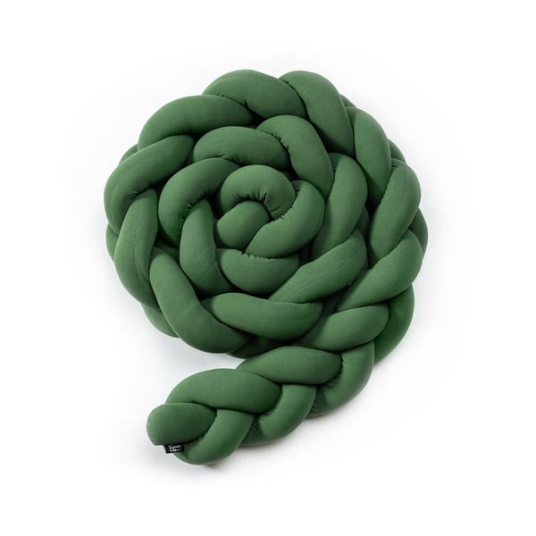 Zelený bavlnený pletený mantinel do postieľky ESECO, dĺžka 180 cm