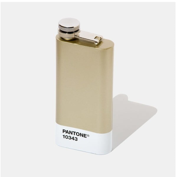Ploská fľaša v zlatej farbe Pantone, 150 ml