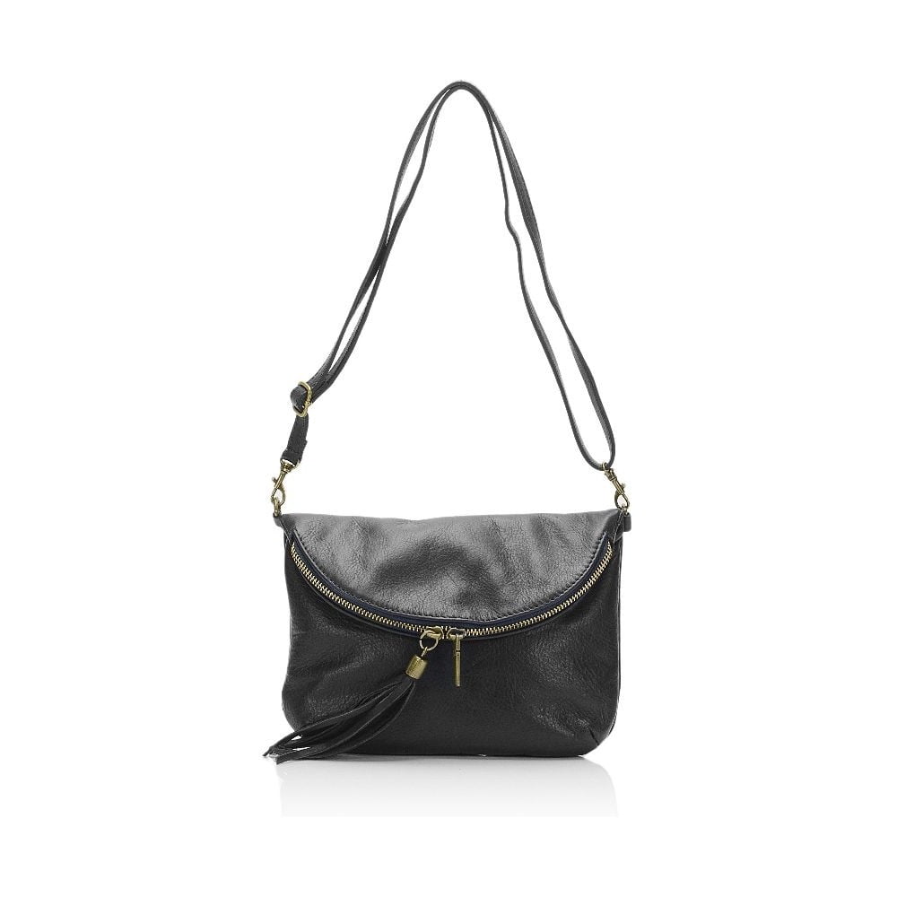 Čierna kožená kabelka Lisa Minardi Renae