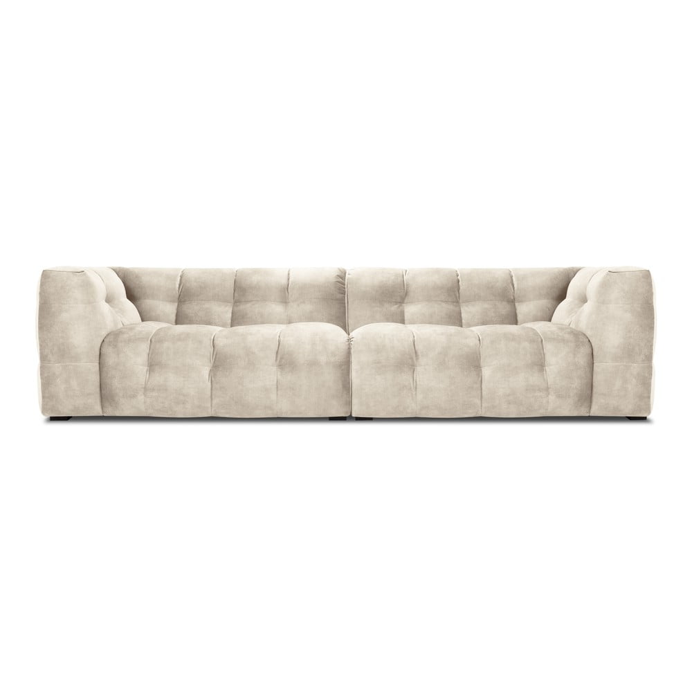 Béžová zamatová pohovka Windsor & Co Sofas Vesta, 280 cm