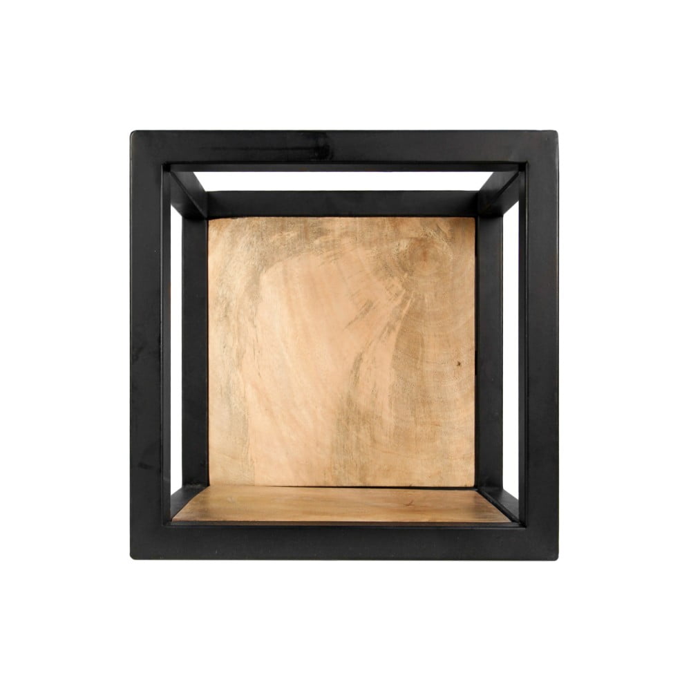 E-shop Nástenná polica s detailom z mangového dreva HSM collection Caria, 25 × 25 cm
