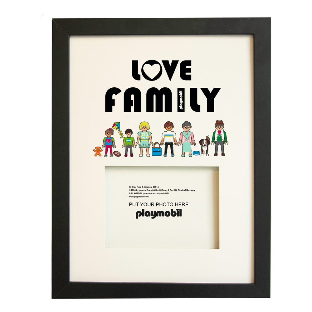 Čierny rámček na stenu 30x40 cm Love Family – Playmobil