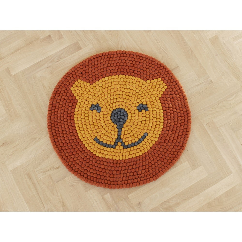 Obrázok Detský guľôčkový vlnený koberec Wooldot Ball rugs Lion, ⌀ 90 cm