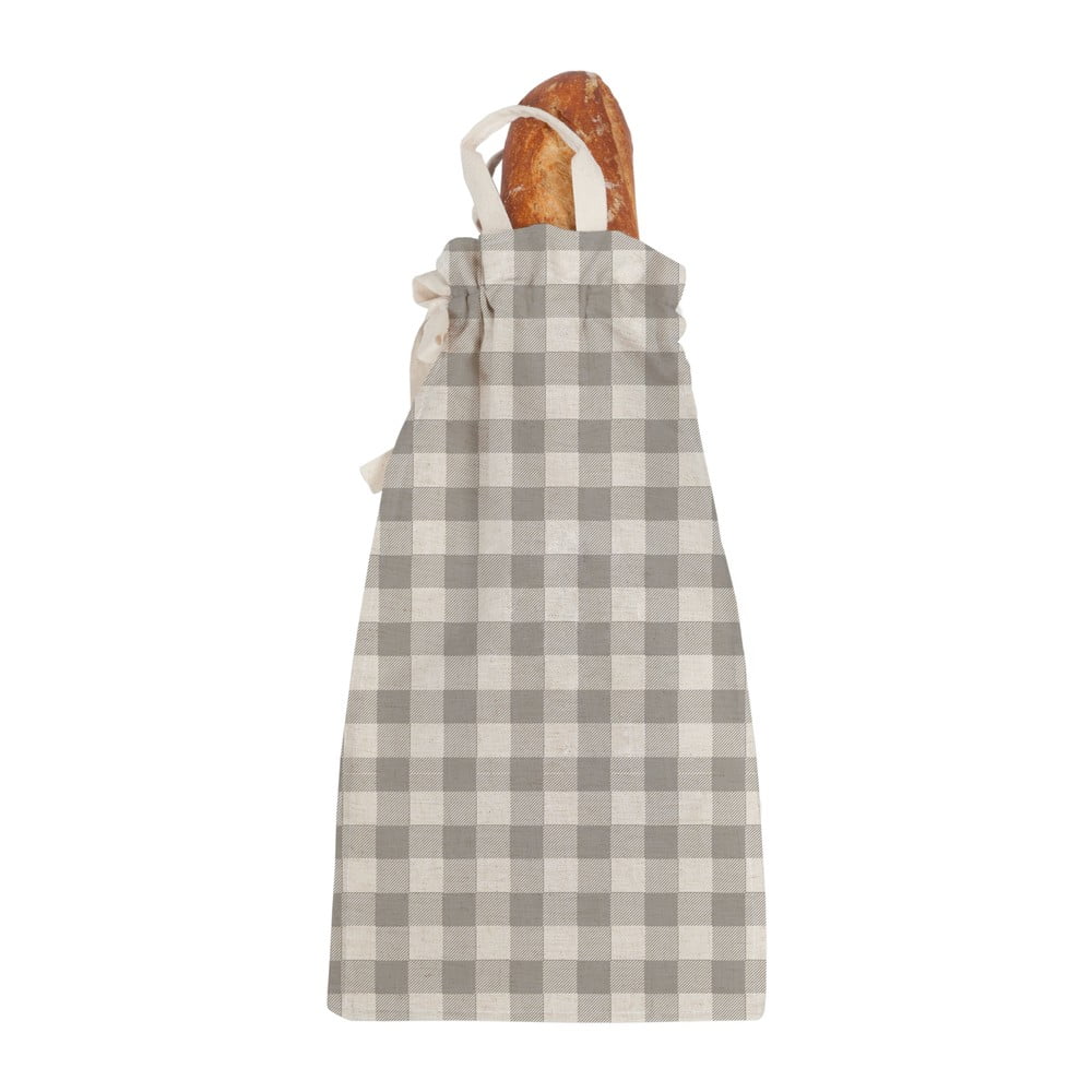 E-shop Látková taška na pečivo Really Nice Things Linen Bread Bag Grey Vichy