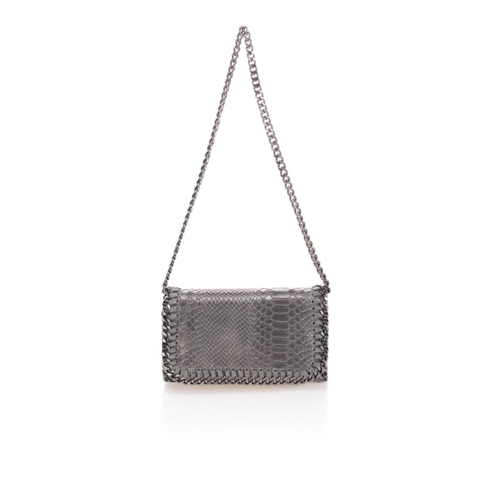 Sivá kožená listová kabelka Lisa Minardi Baso