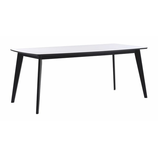 Čierno-biely jedálenský stôl Rowico Griffin, 190 x 90 cm