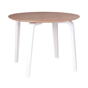 Hnedý jedálenský stôl s bielym podnožím sømcasa Nora, ø 100 cm