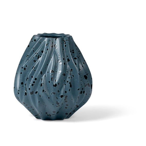 Modrá porcelánová váza Morsø Flame, výška 15 cm