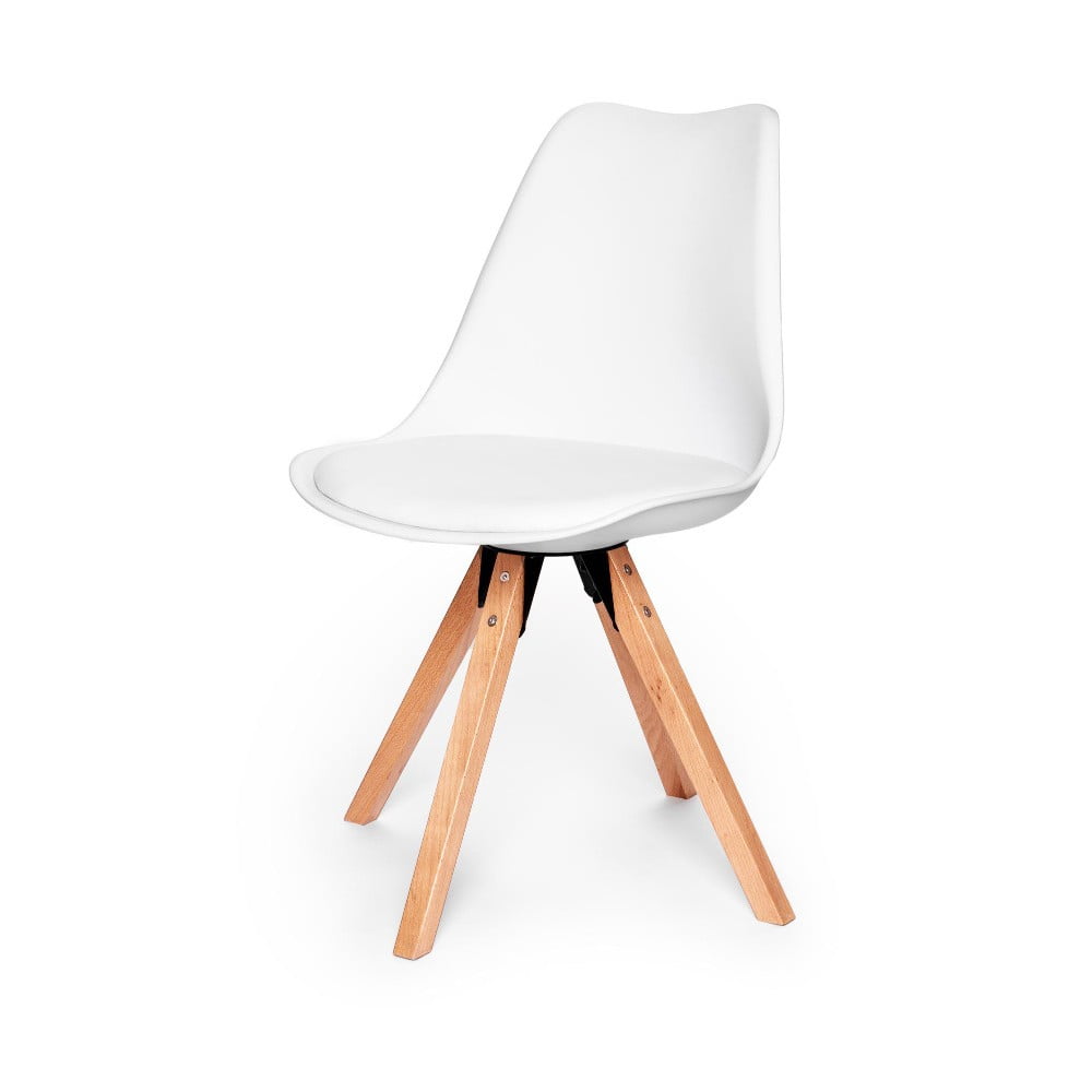 E-shop Súprava 2 bielych stoličiek s podnožou z bukového dreva Bonami Essentials Gina