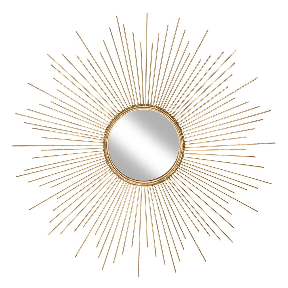 E-shop Nástenné zrkadlo s kovovým rámom v zlatej farbe Westwing Collection Ella, ø 104 cm