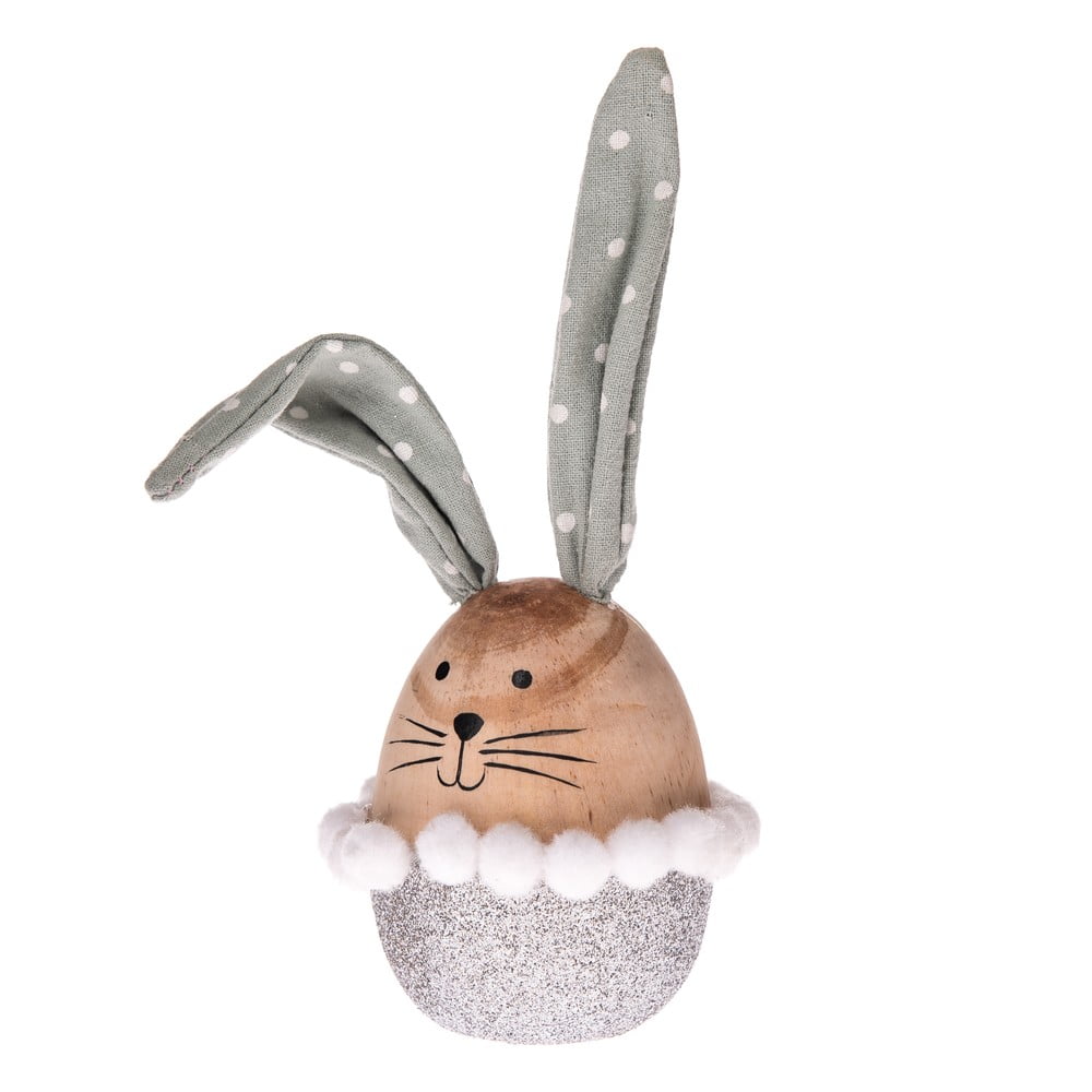 E-shop Sivá drevená veľkonočná dekorácia Dakls Bunny