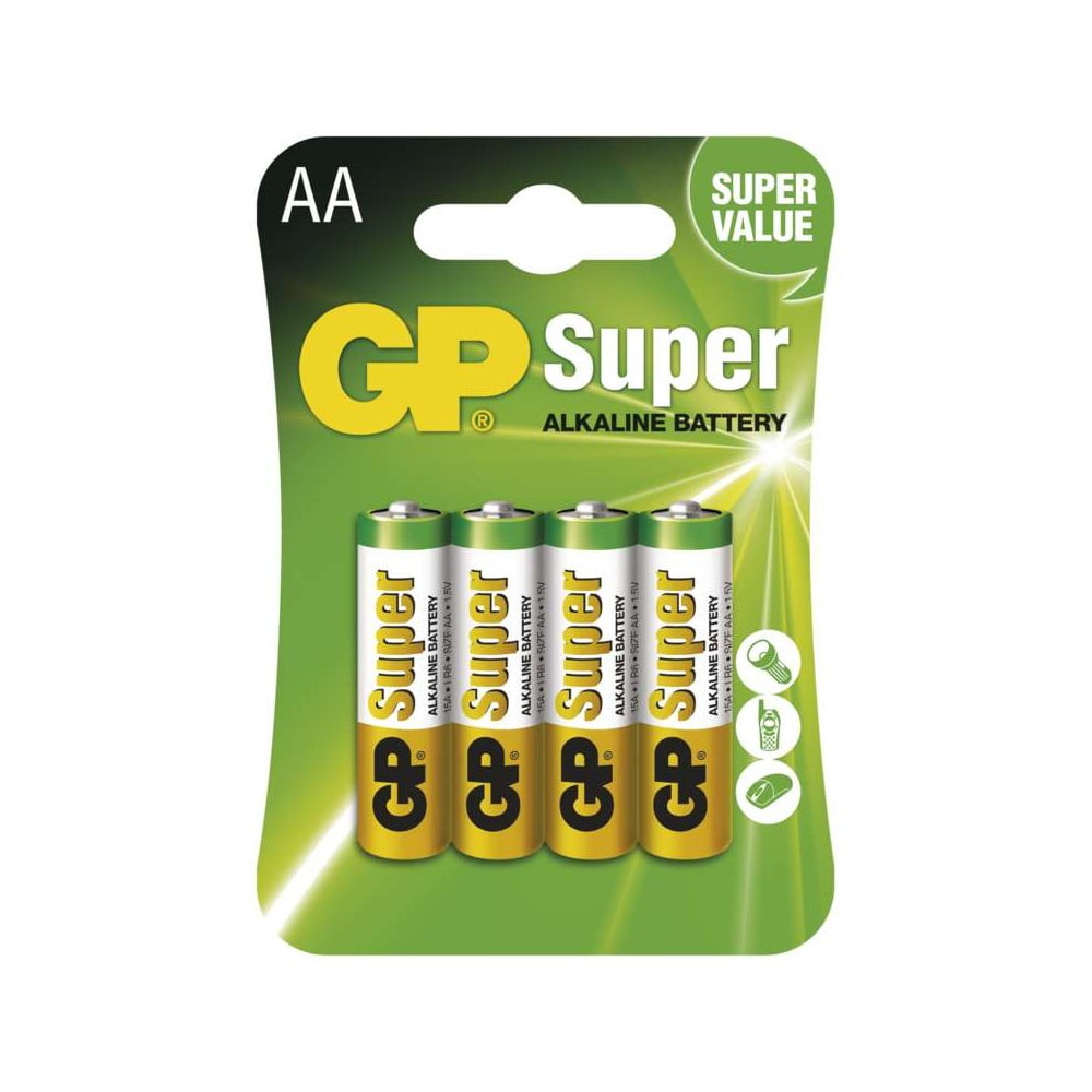 E-shop Súprava 4 alkalických baterií EMOS GP Super AA