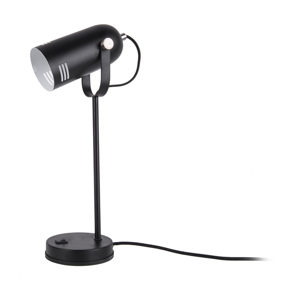 E-shop Čierna stolová lampa Leitmotiv Husk