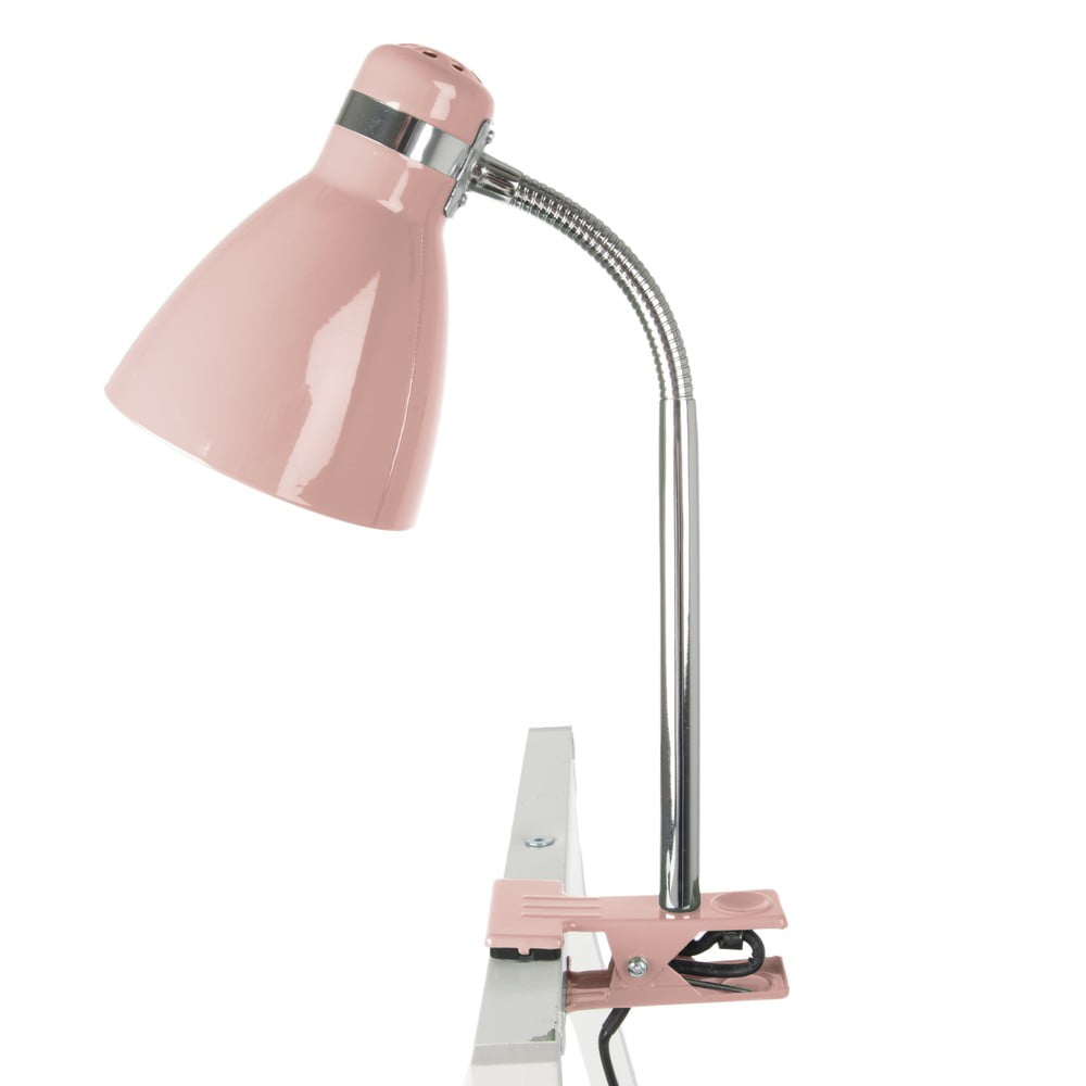 E-shop Ružová stolná lampa s klipom Leitmotiv Study