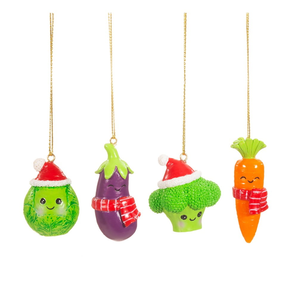 Sklenené vianočné ozdoby v súprave 4 ks Vegetable Mini – Sass & Belle