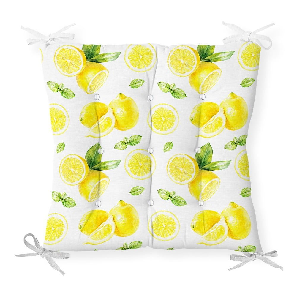 E-shop Sedák s prímesou bavlny Minimalist Cushion Covers Sliced Lemon, 40 x 40 cm
