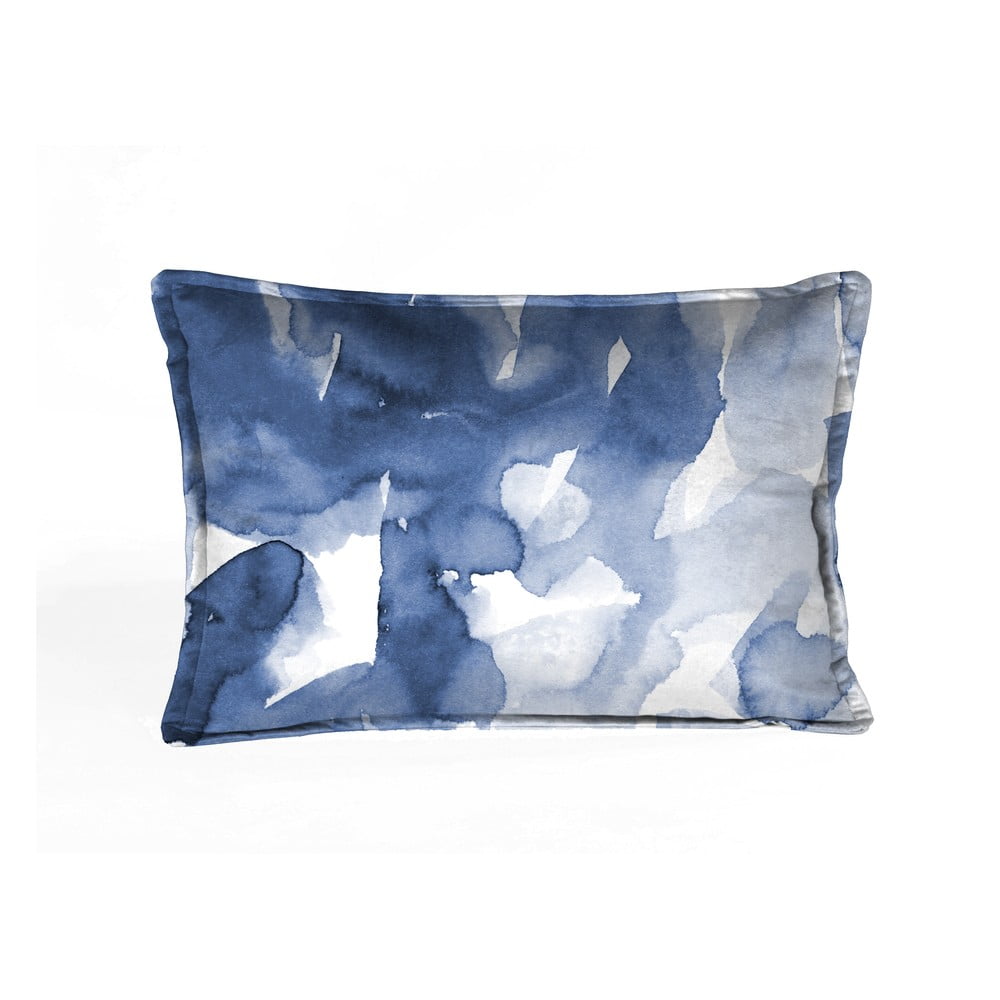 E-shop Modrý zamatový vankúš Velvet Atelier, 50 x 35 cm