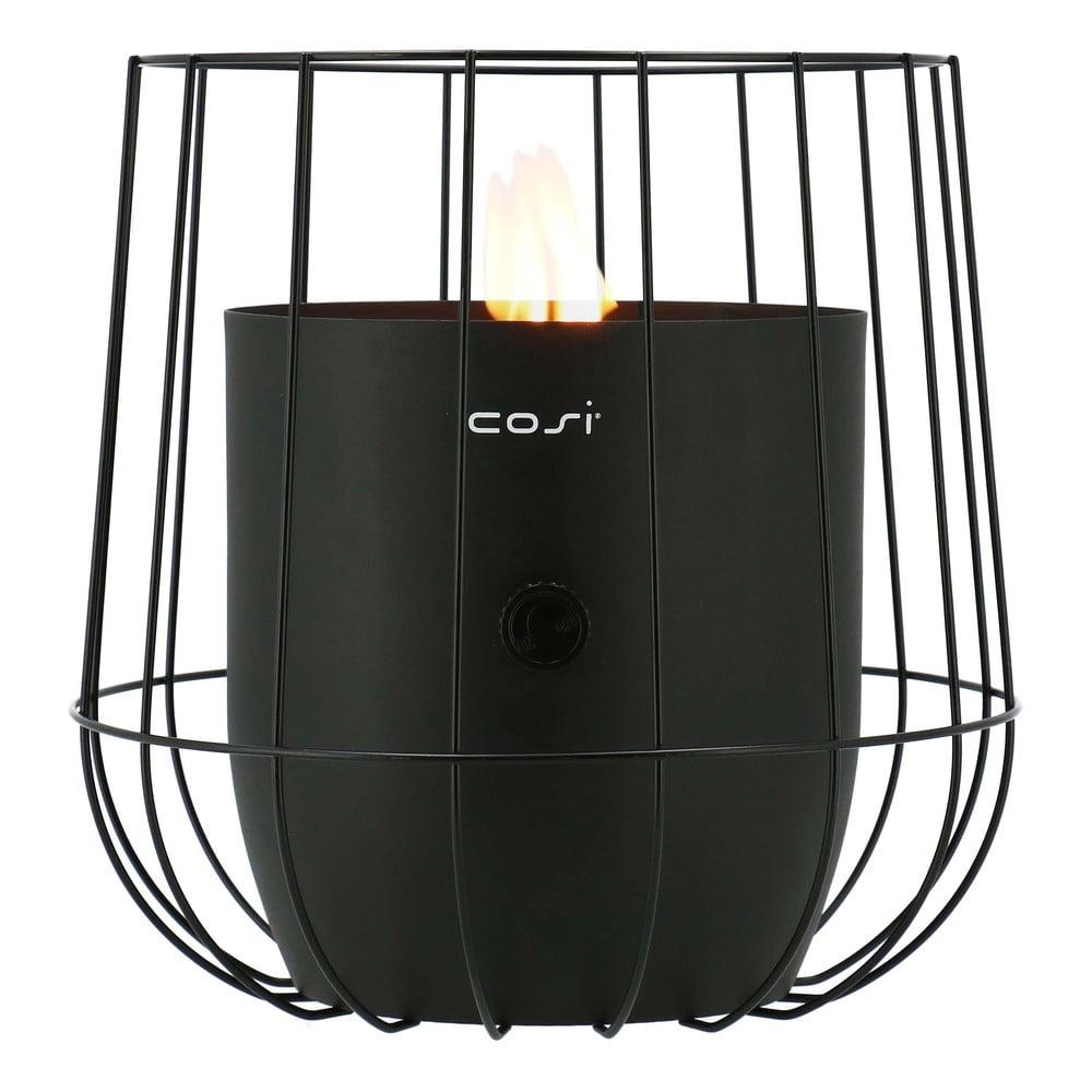 E-shop Čierna plynová lampa Cosi Basket, výška 31 cm