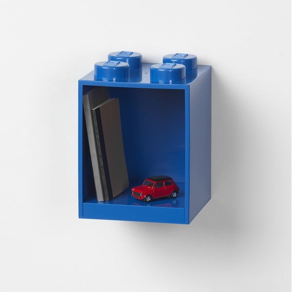 Detská modrá nástenná polica LEGO® Brick 4